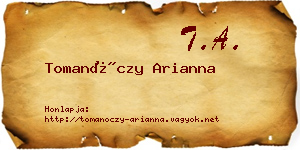 Tomanóczy Arianna névjegykártya